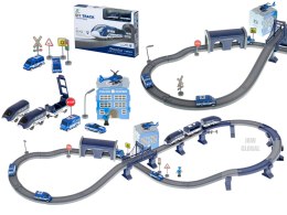 Kolejka elektryczna pociąg policja autka 92 elementy ~300cm