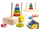 Piramida drewniana z podstawą wieża sorter tęczowa