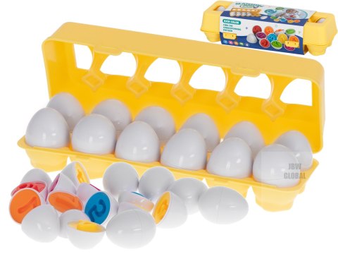 Układanka edukacyjna sorter dopasuj kształty cyferki jajka 12 sztuk Układanka edukacyjna sorter dopasuj kształty cyferki jajka 12 sztuk