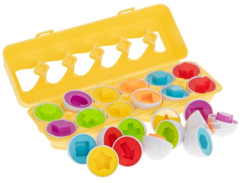 Układanka edukacyjna sorter dopasuj kształty jajka 12 sztuk Układanka edukacyjna sorter dopasuj kształty jajka 12 sztuk