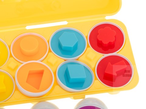 Układanka edukacyjna sorter dopasuj kształty jajka 12 sztuk Układanka edukacyjna sorter dopasuj kształty jajka 12 sztuk