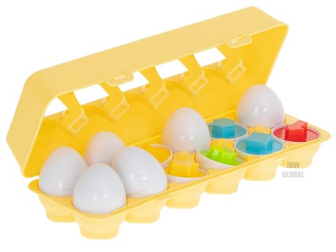 Układanka edukacyjna sorter dopasuj kształty jajka 12 sztuk Układanka edukacyjna sorter dopasuj kształty jajka 12 sztuk