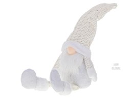 Krasnal skrzat świąteczny z brodą biały 47cm