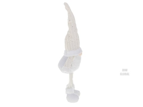 Krasnal skrzat świąteczny z brodą biały 47cm Krasnal skrzat świąteczny z brodą biały 47cm
