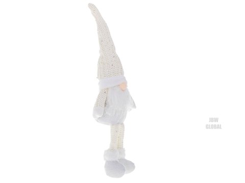 Krasnal skrzat świąteczny z brodą biały 47cm Krasnal skrzat świąteczny z brodą biały 47cm