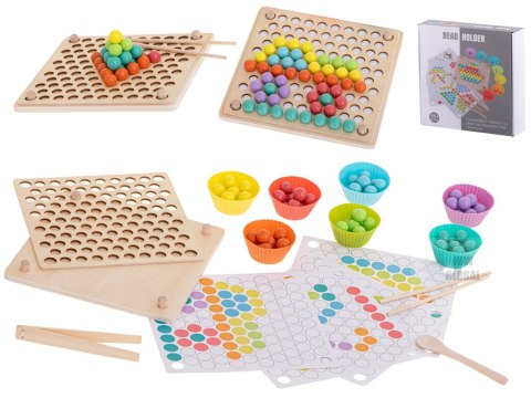 Układanka edukacyjna mozaika z kulek koralików montessori 77 elementów Układanka edukacyjna mozaika z kulek koralików montessori 77 elementów