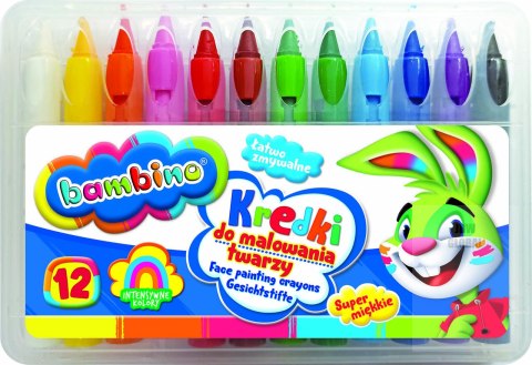 BAMBINO Kredki do malowania twarzy 12 kolorów BAMBINO Kredki do malowania twarzy 12 kolorów