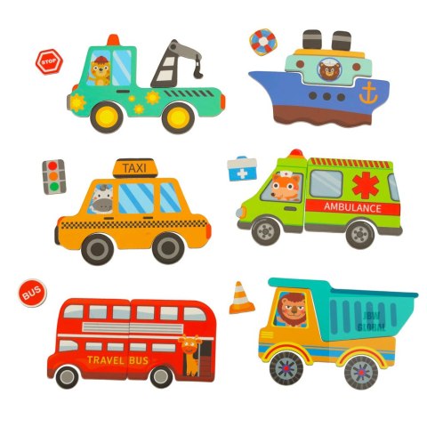 Układanka puzzle magnetyczne środki transportu Układanka puzzle magnetyczne środki transportu