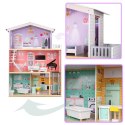 Domek dla lalek drewniany mebelki pastelowy 117cm