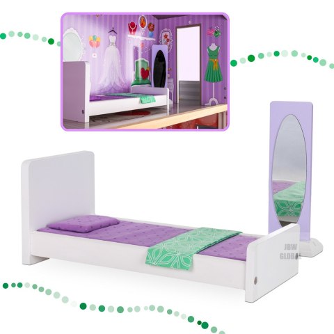 Domek dla lalek drewniany mebelki pastelowy 117cm Domek dla lalek drewniany mebelki pastelowy 117cm