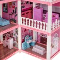 Domek dla lalek willa różowa DIY 4 poziomy mebelki 61cm