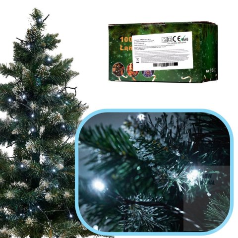 Lampki LED łańcuch świetlny 10m 100LED zimny biały 8 trybów świecenia Lampki LED łańcuch świetlny 10m 100LED zimny biały 8 trybów świecenia