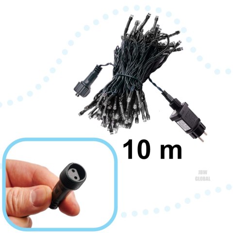 Lampki LED łańcuch świetlny 10m 100LED zimny biały 8 trybów świecenia Lampki LED łańcuch świetlny 10m 100LED zimny biały 8 trybów świecenia