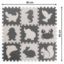 Puzzle piankowe mata dla dzieci 9 elementów czarny-ecru 85cm x 85cm x 1cm