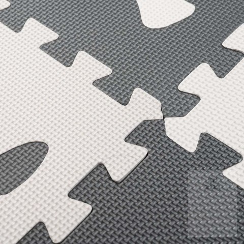 Puzzle piankowe mata dla dzieci 9 elementów czarny-ecru 85cm x 85cm x 1cm Puzzle piankowe mata dla dzieci 9 elementów czarny-ecru 85cm x 85cm x 1cm