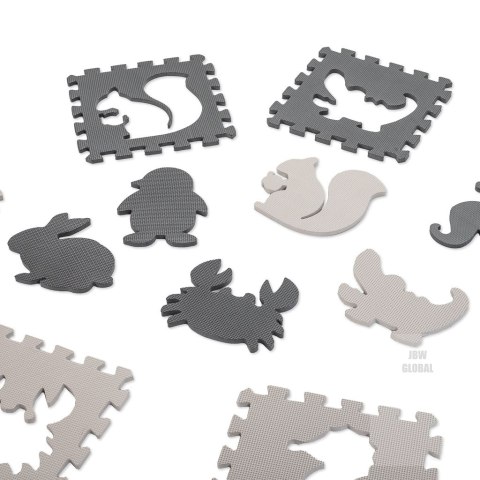 Puzzle piankowe mata dla dzieci 9 elementów czarny-ecru 85cm x 85cm x 1cm Puzzle piankowe mata dla dzieci 9 elementów czarny-ecru 85cm x 85cm x 1cm