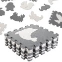 Puzzle piankowe mata dla dzieci 9 elementów czarny-ecru 85cm x 85cm x 1cm