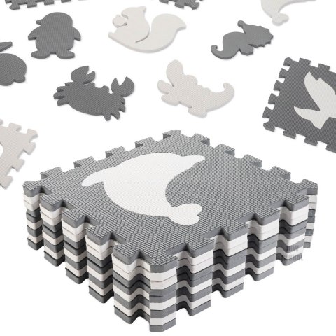 Puzzle piankowe mata dla dzieci 9 elementów czarny-ecru 85cm x 85cm x 1cm Puzzle piankowe mata dla dzieci 9 elementów czarny-ecru 85cm x 85cm x 1cm