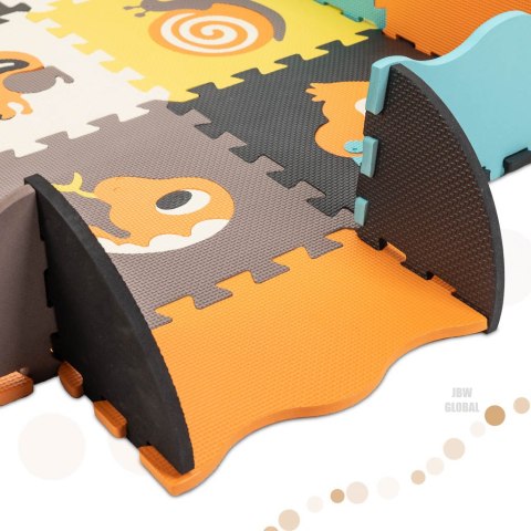 Puzzle piankowe mata kojec dla dzieci 25 elementów kolorowe zwierzątka 114cm x 114cm x 1cm Puzzle piankowe mata kojec dla dzieci 25 elementów kolorowe zwierzątka 114cm x 114cm x 1cm