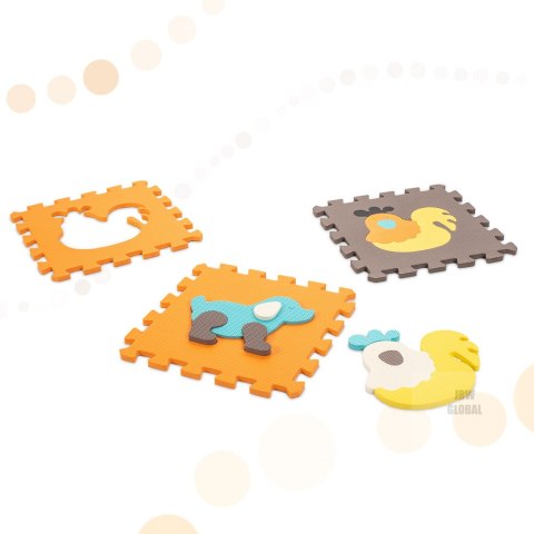 Puzzle piankowe mata kojec dla dzieci 25 elementów kolorowe zwierzątka 114cm x 114cm x 1cm Puzzle piankowe mata kojec dla dzieci 25 elementów kolorowe zwierzątka 114cm x 114cm x 1cm